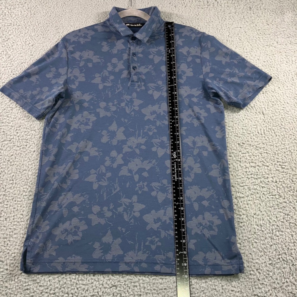 Travis Mathew Polo Shirt Men Medium Floral Print Short Sleeve Preppy Golf Casual - Picture 5 of 11